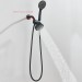 Black 4" Round Rainfall Shower Head With Handheld Spray High Pressure Wall Mount - view 9