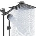 Black 8inch Rain Square Shower Head With Handheld Spray High Pressure Adjustable - view 2