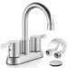 Chrome Bathroom Sink Faucet 3 Holes 4in Centerset Basin Vanity Mixer With Drain - view 2