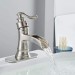 Waterfall Bathroom Sink Faucet Brushed Nickel Single‑Handle Vessel Mixer W/Drain - view 3