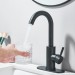 Black Bathroom Sink Faucet Single Handle Lavatory Vanity Mixer Taps With Drain - view 12