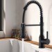 Black Kitchen Faucet With Pull Down Sprayer Commercial Single Handle Sink Faucet - view 2