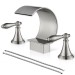Brushed Nickel Bathroom Sink Faucet 3 Hole 2 Handle Waterfall Basin Vanity Mixer - view 2