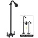 Black Rain Outdoor Shower Kit 2 Handle Outside Shower Fixture System Wall Mount - view 2