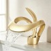 Luxury Waterfall Bathroom Sink Faucet Brushed Gold Single Handle Vanity Faucet - view 2