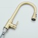 Brushed Gold Kitchen Faucet Single Handle Sink Mixer Taps With Pull Down Sprayer - view 12