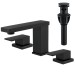 Widespread Bathroom Sink Faucet Black 2-Handle 3 Hole Vanity Basin Mixer W/Drain - view 2