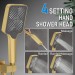 Brushed Gold Rainfall Shower System With 3 Settings Handheld Shower Faucet Set - view 11