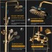 Antique Brass Shower Faucet System Wall Mount Rain Shower Head Combo Mixer Taps - view 4