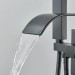 Freestanding Bathroom Bathtub Faucet Floor Mount Tub Filler Mixer System Black - view 6