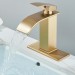 Brushed Gold Single Handle Bathroom Sink Faucet Waterfall Vanity Mixer W/Drain - view 5