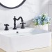 Oil Rubbed Bronze Widespread Bathroom Sink Faucet 3 Hole 2Handle Waterfall Mixer - view 6