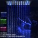 Black 16 Inch Rain Shower Head LED Light Rainfall Head Square Stainless Steel - view 5