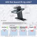 LED Bathroom Sink Faucet Matte Black Waterfall Single Hole Handle Vanity Faucets - view 8