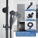 Matte Black Rainfall Bathroom Shower System Set Tub Filler Faucet W/Handshower - view 6