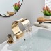 Gold Widespread Bathroom Faucet 3hole 2 Handle Waterfall Sink Vanity Basin Mixer - view 7