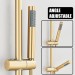 Brushed Gold Shower Head With Shower Slide Bar Handheld Shower Spray 59" Hose - view 5