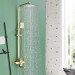 Brushed Gold Shower Faucet Set Exposed Shower System 8inch Rain Shower Head Comb - view 3