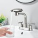 Brushed Nickel Bathroom Sink Faucet 3 Hole 4in Centerset Vanity Mixer With Drain - view 6