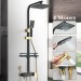 Exposed Shower Faucet System 4Functions Shower Fixtures 8" Rain Head Combo Black - view 2