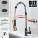 Kitchen Sink Faucet Stainless Steel Single Handle Pull Down Sprayer Swivel Mixer - view 5