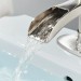 Waterfall Bathroom Sink Faucet Brushed Nickel Single‑Handle Vessel Mixer W/Drain - view 6