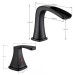 8" Widespread Bathroom Sink Faucet 3holes 2 Handle Waterfall Mixer W/Drain Black - view 7