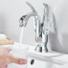Luxury Chrome Swan Bathroom Faucet Single Handle Vessel Sink Vanity Faucet 1Hole - view 4