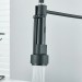Black LED Kitchen Faucet Single Handle Swivel Sink Faucet With Pull Down Spray - view 8