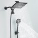 Black 12 In Rain Square Shower Head With Handheld Spray High Pressure Adjustable - view 6