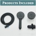 Black 4" Round Rainfall Shower Head With Handheld Spray High Pressure Wall Mount - view 19