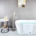 Free Standing Bathtub Faucet Brushed Nickel Floor Mount Tub Filler Mixer Shower - view 4