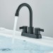 Black 4in Centerset Bathroom Sink Faucet 3Hole 2 Handle Vanity Mixer With Drain - view 3