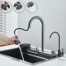 24 In Flying Rain Stainless Steel Waterfall Kitchen Sink With Faucet Single Bowl - view 6