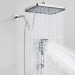 Chrome Rain Shower Head Combo With Handheld Spray High Pressure Adjustable Arm - view 5