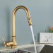 Antique Brass Kitchen Faucet Pull Down Sprayer Single Handle Swivel Spout Mixer - view 3