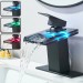 LED Bathroom Sink Faucet Black Waterfall Single Hole Handle Vanity Faucets Drain - view 3