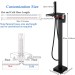 Matte Black Freestanding Tub Faucet With Handheld Sprayer Floor Mount Tub Filler - view 9