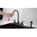 Matte Black Kitchen Faucet 2 Handle 4 Hole Sink Mixer Faucet With Side Sprayer - view 3