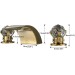 Gold Bathroom Sink Faucet 3 Holes Basin Vanity Mixer Taps LED Waterfall Spout - view 10