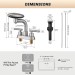 Brushed Nickel Bathroom Sink Faucet 3 Hole 4in Centerset Vanity Mixer With Drain - view 11