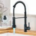 LED Kitchen Faucet Pull Down Sprayer Black Sink Mixer Faucet Single Handle Tap - view 2