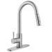 Brushed Nickel Kitchen Sink Faucet Pull Down Sprayer Single Handle Swivel Mixer - view 2