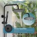 Matte Black 8" Rain Shower Faucet Set Exposed Shower System Kit With Hand Shower - view 5