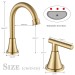 Brushed Gold Widespread Bathroom Faucet 3Hole Sink Vanity Mixer Taps With Drain - view 9