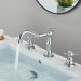 Chrome Bathroom Sink Faucet 2Handle 3 Hole Widespread Basin Mixer Faucet W/Drain - view 3