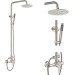 Brushed Nickel Outdoor Shower Faucet 8in Exposed Shower System With Hand Shower - view 3