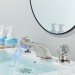 Widespread Bathroom Basin Sink Faucet Brushed Nickel 3Holes 2Handle Vanity Mixer - view 5