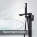 Matte Black Freestanding Floor Mount Tub Filler Bathtub Faucet With Hand Shower - view 7