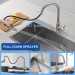 Brushed Nickel Kitchen Sink Faucet Pull Down Sprayer Single Handle Swivel Mixer - view 6